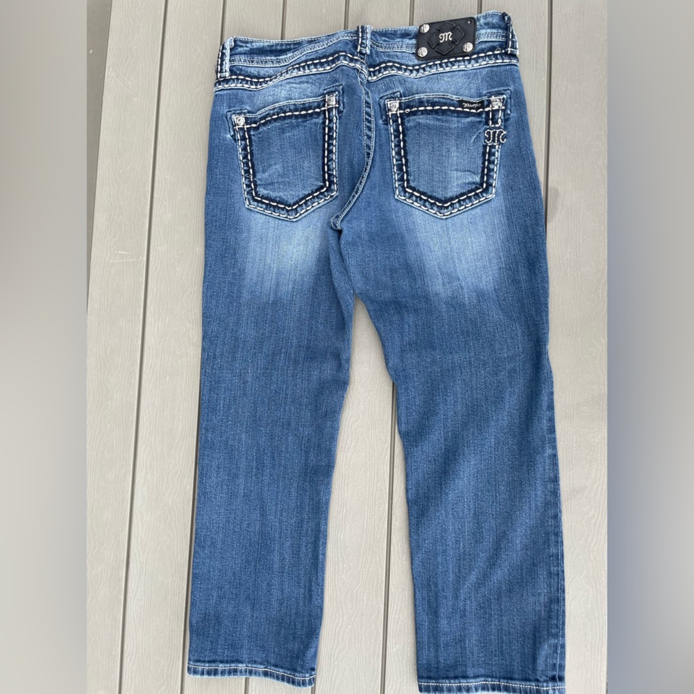 Miss Me Boyfriend Capri Blue Jean Size 30 JB5014P62 - Picture 2 of 12